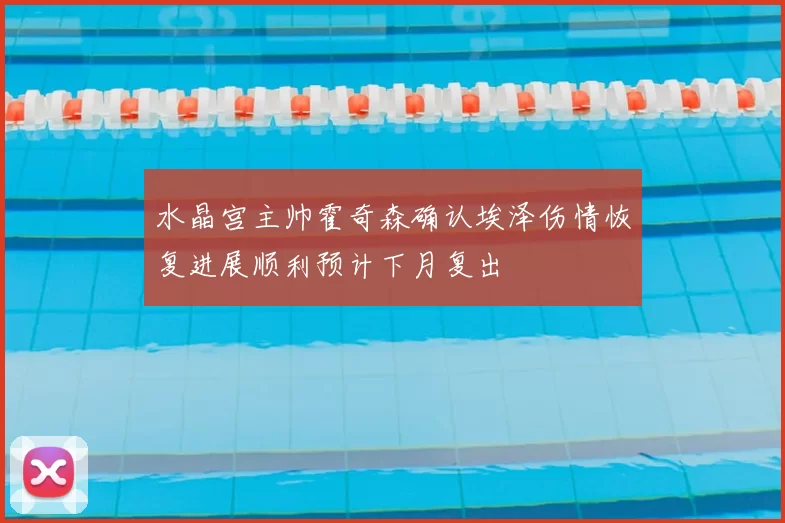 水晶宫主帅霍奇森确认埃泽伤情恢复进展顺利预计下月复出